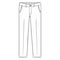 Vector Sketch Illustration - Classic Mens Trousers on White Background