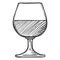 Vector Sketch Illustration - Cognac Glass