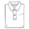 Vector Sketch Illustration - Folded Polo Shirt