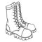 Vector Sketch Illustration - High Leather Army Boots