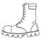 Vector Sketch Illustration - High Leather Army Boots. Side View