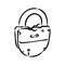 vector sketch illustration - padlock padlock vector illustration