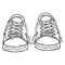 Vector Sketch Illustration - Pair of Casual Gumshoes. Front View