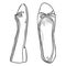 Vector Sketch Illustration - Pair of Women Ballet Flats. Side and Top View