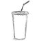 Vector sketch illustration - plastic cup