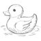 Vector sketch illustration - rubber duck for bath