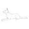 Vector Sketch Lying German Shepherd Dog