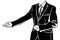 Vector sketch of a mannequin of men in a suit invites
