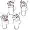 Vector sketch of milkshakes