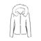 Vector Sketch Parka Jacket. Winter Outerwear. warm jacket, vector sketch illustration