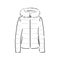 Vector Sketch Parka Jacket. Winter Outerwear. warm jacket, vector sketch illustration