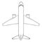 Vector Sketch Passenger Airplane. Commercial Aviation Aircraft.