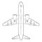 Vector Sketch Passenger Airplane. Commercial Aviation Aircraft.