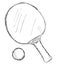Vector Sketch Ping-Pong Racket and Ball