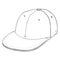 Vector Sketch Retro Baseball Cap with Flat Peak