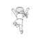 Vector sketch running girl, ranaway kid