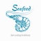 Vector sketch shrimp seafood logo