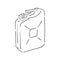 Vector Sketch Single Jerry Can, fuel canister, vector sketch illustration