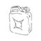 Vector Sketch Single Jerry Can, fuel canister, vector sketch illustration