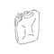 Vector Sketch Single Jerry Can, fuel canister, vector sketch illustration