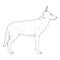 Vector Sketch Standing German Shepherd Dog