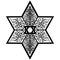 Vector sketch tattoo star of Solomon illustration