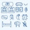 Vector sleep concept icons set