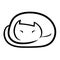 Vector sleeping cat on white background
