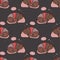 Vector sleeping dachshund dog seamless pattern. Dachshund dog in sweater. Print for fabric, wrapping paper or wallpaper