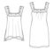 Vector sleeveless T-Shirt and dress with lace trim fashion CAD
