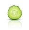 Vector slice juicy cucumber isolated on white background. Realistic 3d illustration. Element for modern design.
