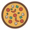 Vector slice of pizza - fast italian food icon - restaurant menu.