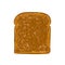 Vector Sliced bread toast. Slice of a whole wheat bread. Bakery, piece of roasted crouton for sandwich snack. Realistic