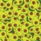 Vector sliced green avacado seamless pattern background