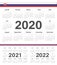 Vector Slovak circle calendars 2020, 2021, 2022