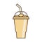 Vector slush drink isolated icon. Cartoon ice cup