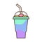 Vector slush drink isolated icon. Cartoon ice cup