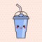 Vector slush drink isolated icon. Cartoon ice cup