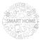 Vector smart home pattern with word