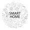 Vector Smart home pattern with word. Smart home background