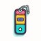 Vector of a smartphone with a colorful keychain accessory