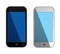 vector smartphones with blue screens - isolated