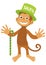 Vector smile monkey in green sale hat