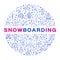 Vector snowboarding icon, outline snowboard logo, infographics. Winter sports equipment