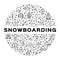 Vector snowboarding icon, Snowboard infographics. Isolated winter sports symbols