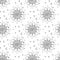 Vector snowflakes background. Simple Christmas and New Year seamless pattern with snow, different small gray snowflakes