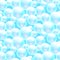 Vector soap bubbles blue seamless pattern.