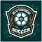 Vector Soccer Badge - emblem on dark background
