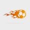 Vector soccer ball flame logo