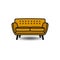 Vector sofa icon in ochre color with shadow. Furniture sales